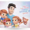 La portada del libro personalizado para papá y sus hijos.