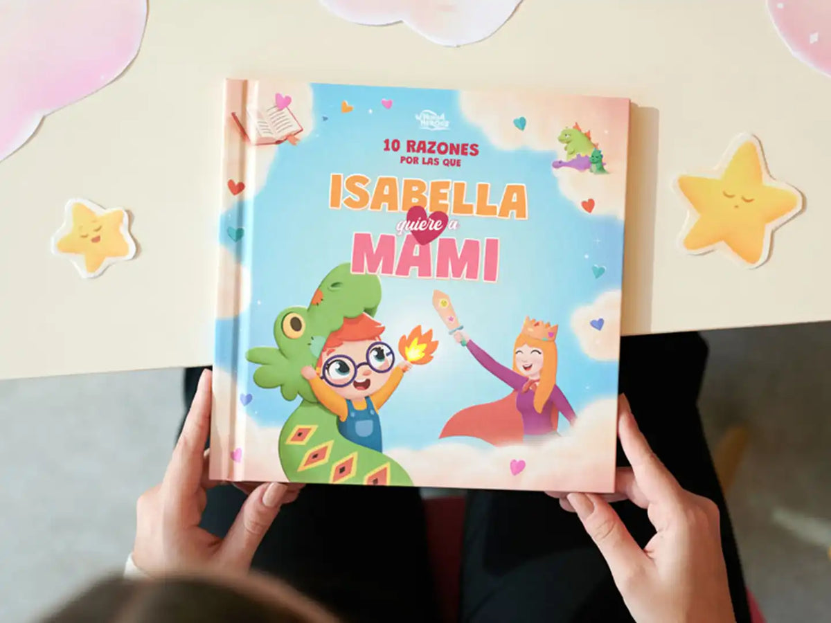La portada del libro personalizado para mamá y su hija.